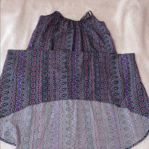 Sanctuary Blue Red A-Line Midi Skirt High-Low Casual - Picture 1 of 8